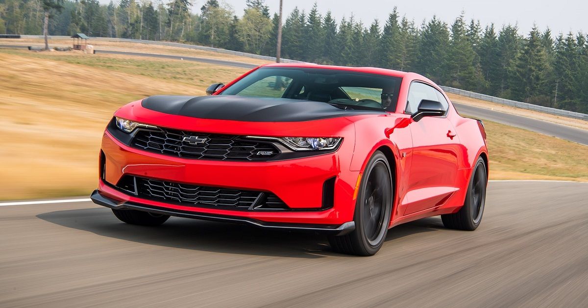 Red 2019 Chevrolet Camaro Turbo 1LE On The Track