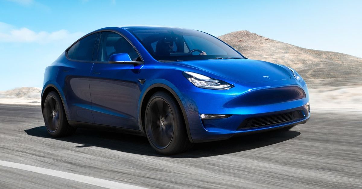 2022 Tesla Model Y front view On Road