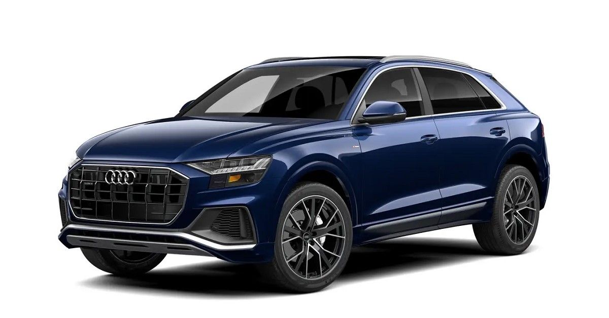2022 Audi Q8, dark blue, front quarter view