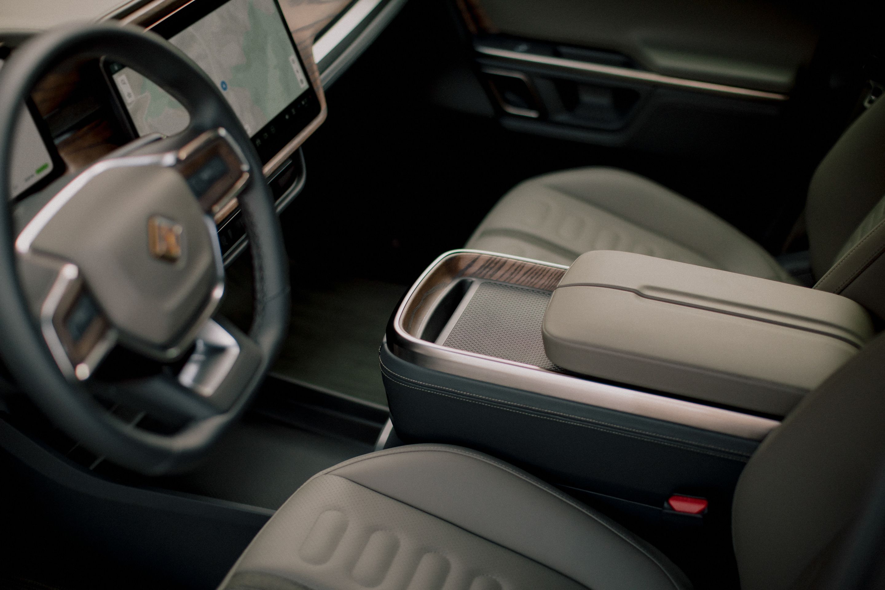 A closer look at the interior of the 2022 Rivian R1T.