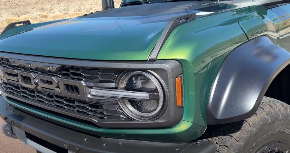 Front end of the 2022 Ford Bronco Raptor