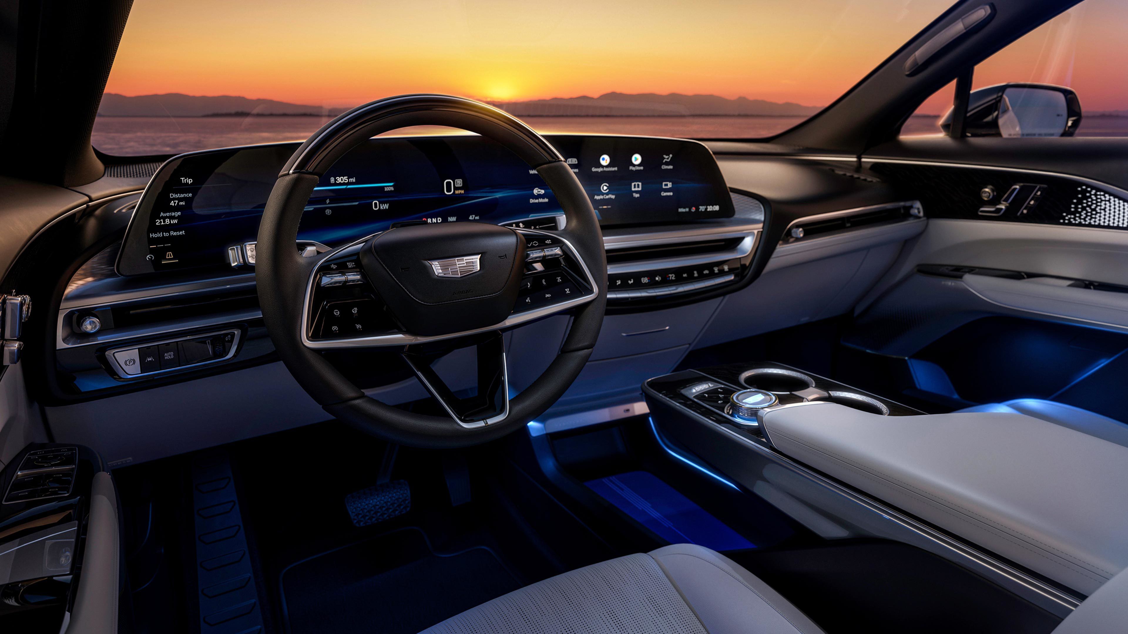 The interior of the 2023 Cadillac Lyriq.