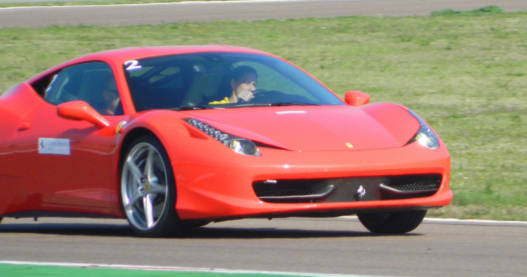 My wife Kelly in a Ferrari 458