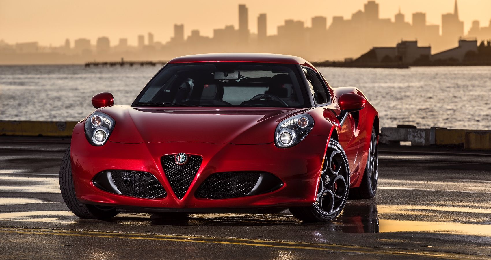 2018 Alfa Romeo Red by the dock- front view
