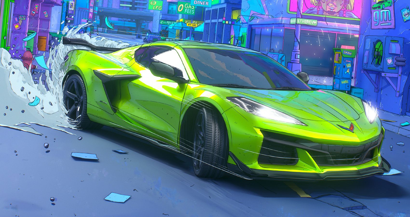 One-of-One 2023 Chevy Corvette Z06 'Own The Color' NFT Artwork