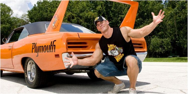 John Cena with his 1970 Plymouth Road Runner Superbird