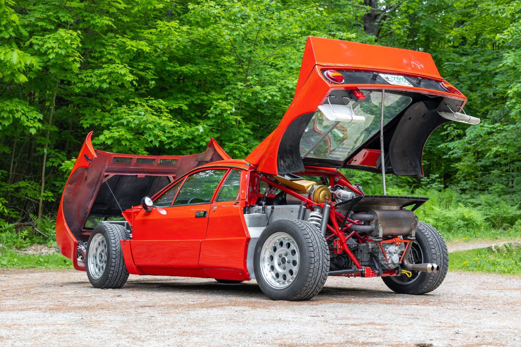 Lancia 037 Auction Rear Quarter View Engine Bay Open