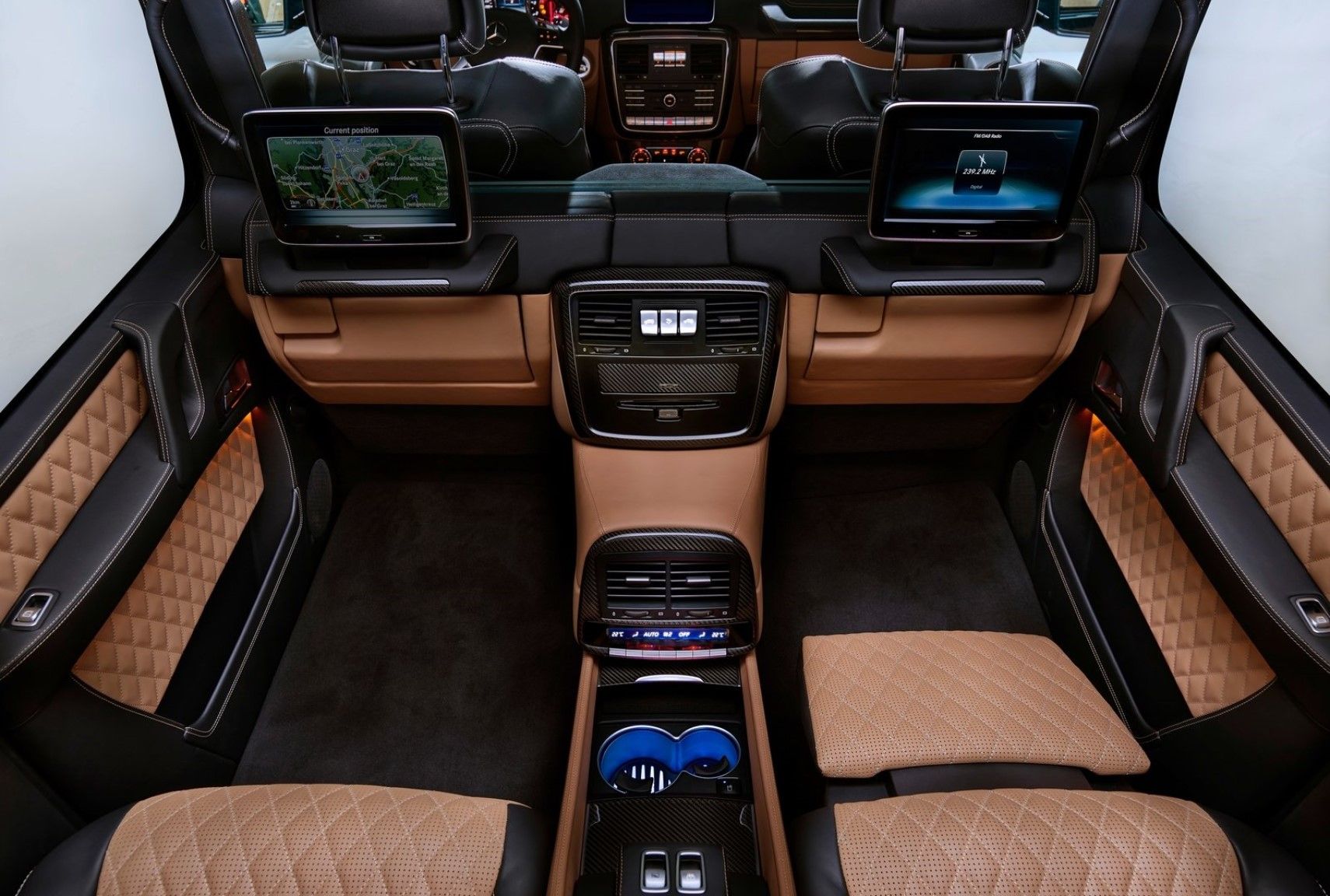 Mercedes Maybach G650 Landaulet interior rear seating view