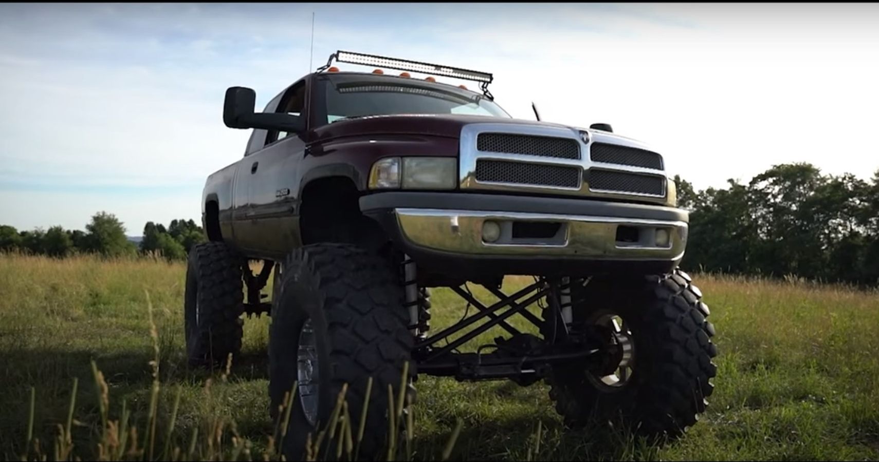 Lifted 2001 Dodge Ram Side Front View