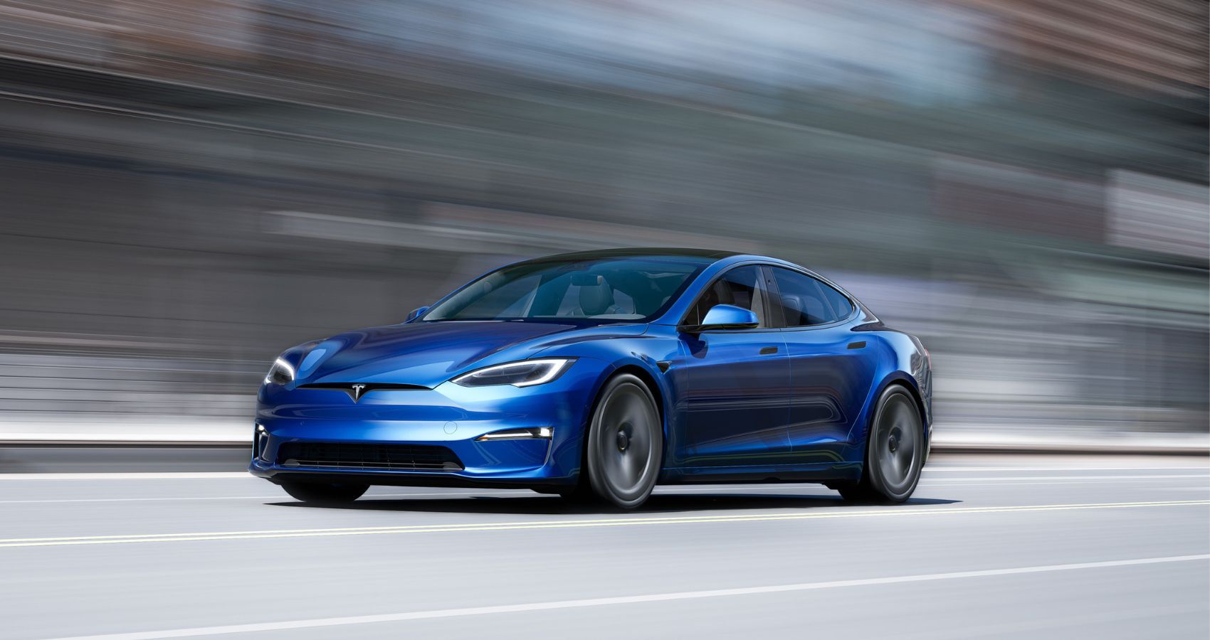 Tesla Model S Front View In Blue