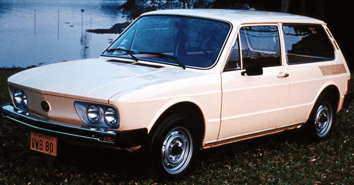 The 1973 Volkswagen Brasilia parked off road. 