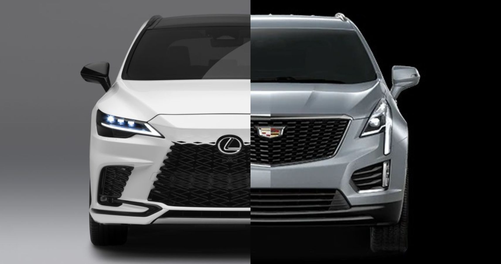 2023 Lexus RX and Cadillac XT5 Side-by-Side Front View Comparison