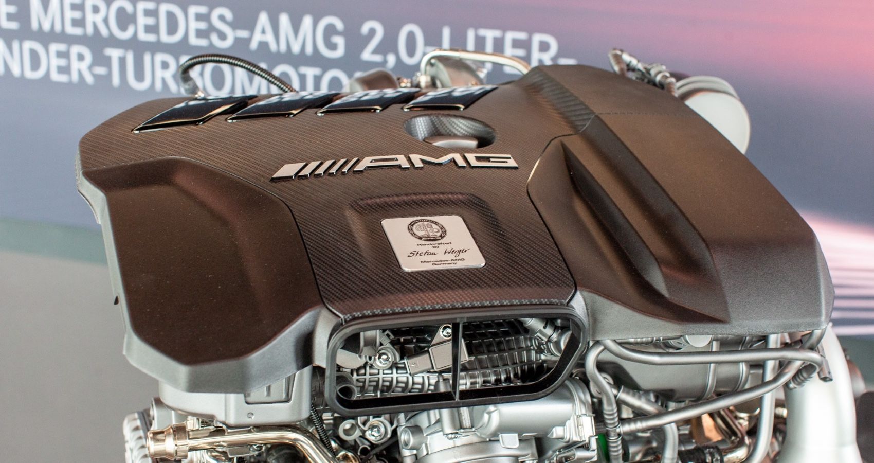 Mercedes M139 engine at display during its unveil