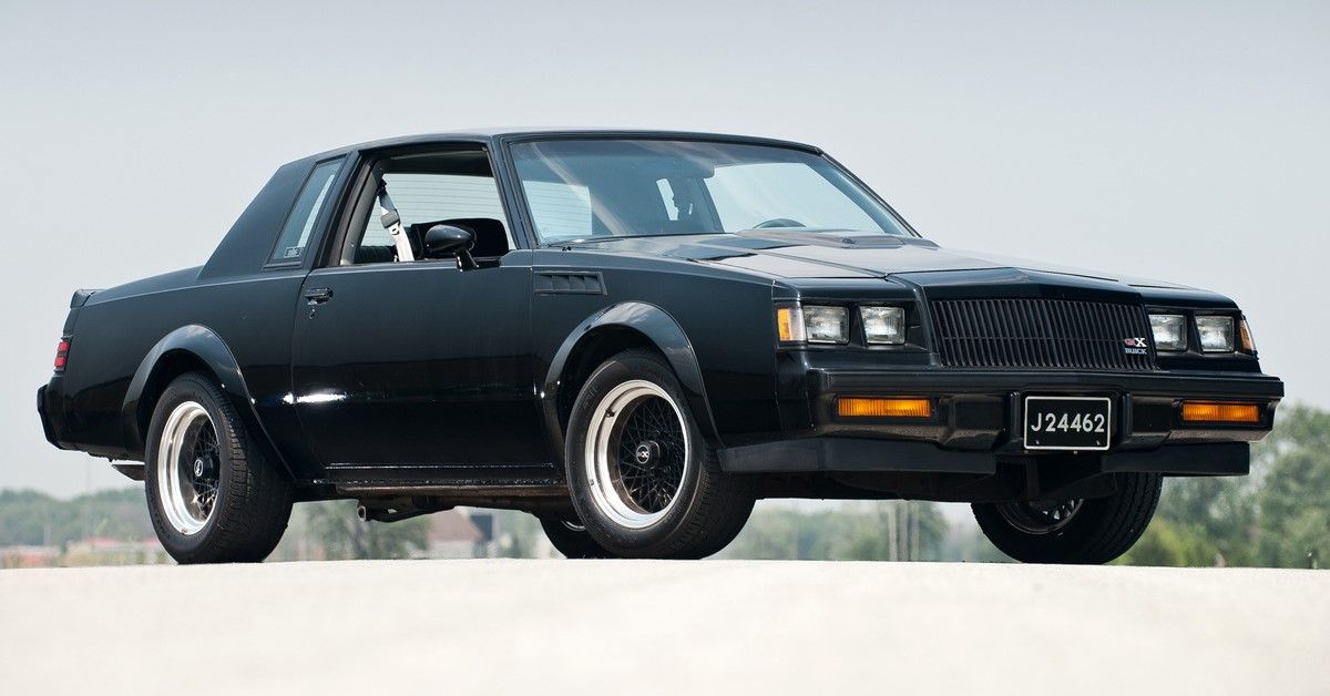 The 1987 Buick GNX parked on the road. 