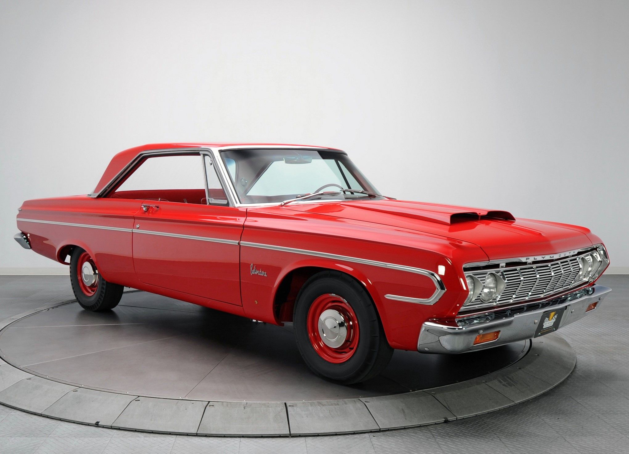 The 1964 Plymouth Belvedere on display. 