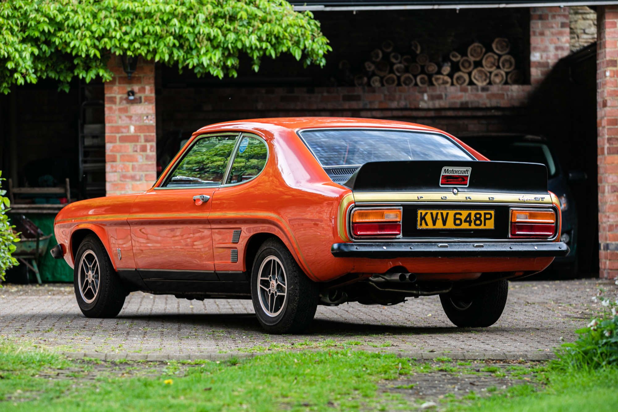 The rear end of the 1975 Ford Capri RS3100.