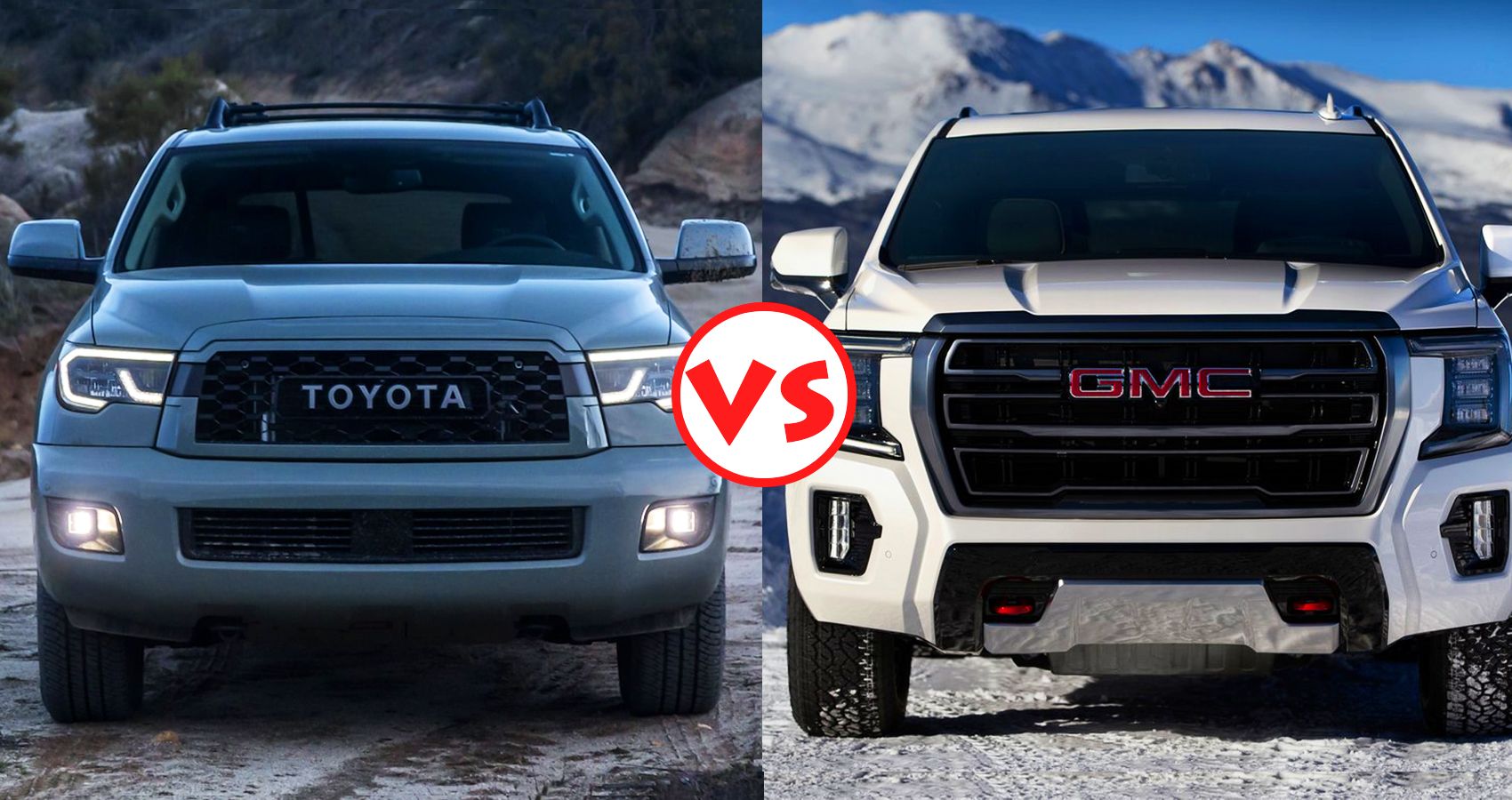 Battle Of The 2022 FullSize SUVs Toyota Sequoia TRD Pro Vs GMC Yukon AT4