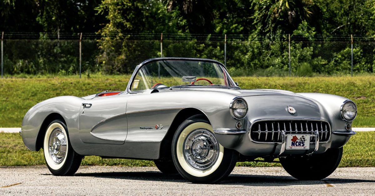 1957-Chevrolet-Corvette-Fuelie-(Silver)---Front