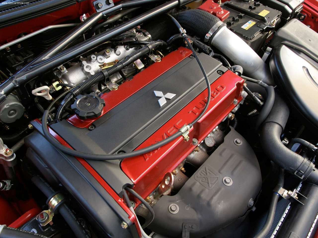 2006 Mitsubishi Lancer Evo IX, engine from above