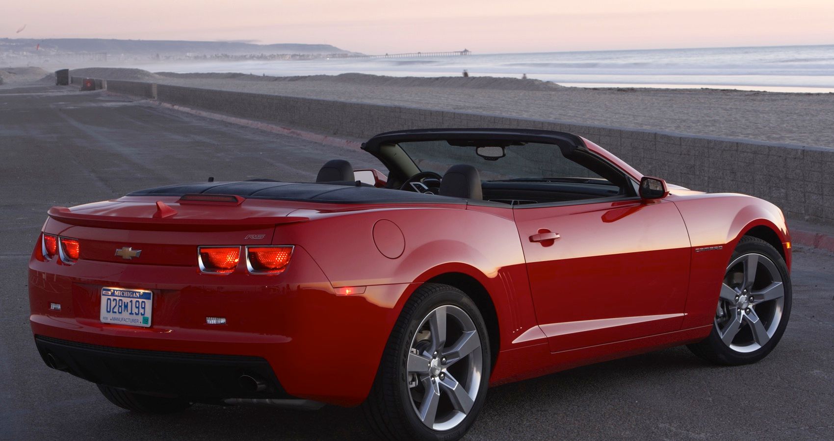 2011 Chevrolet Camaro Convertible in Red Rear View