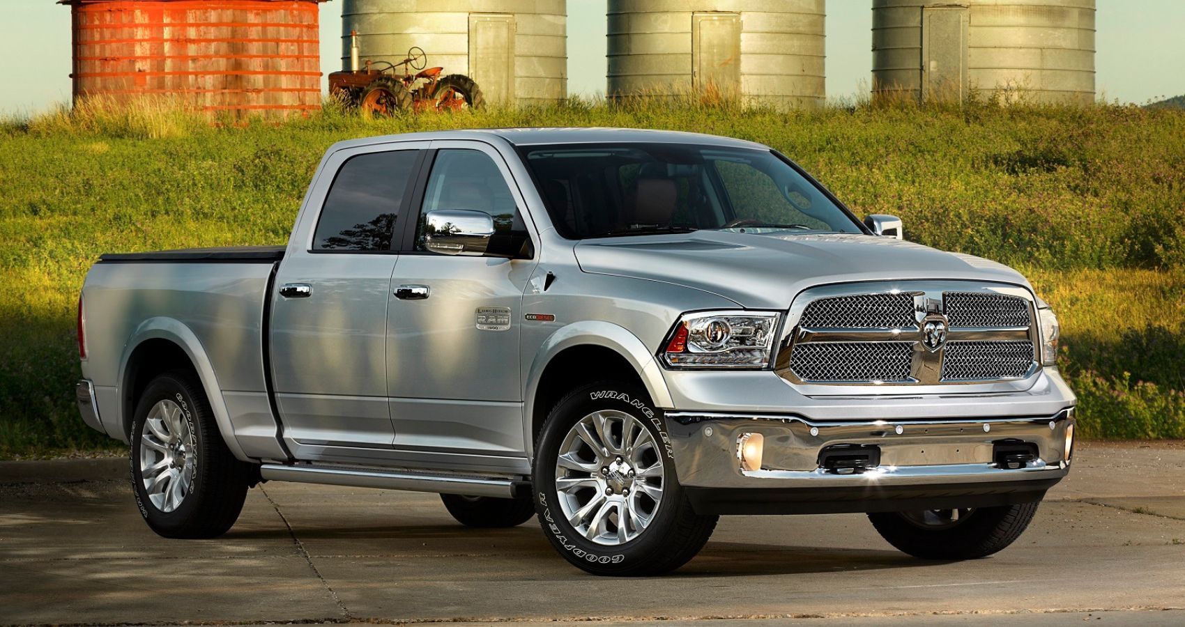 2014 Dodge Ram 1500 Silver Pickup Truck Parked
