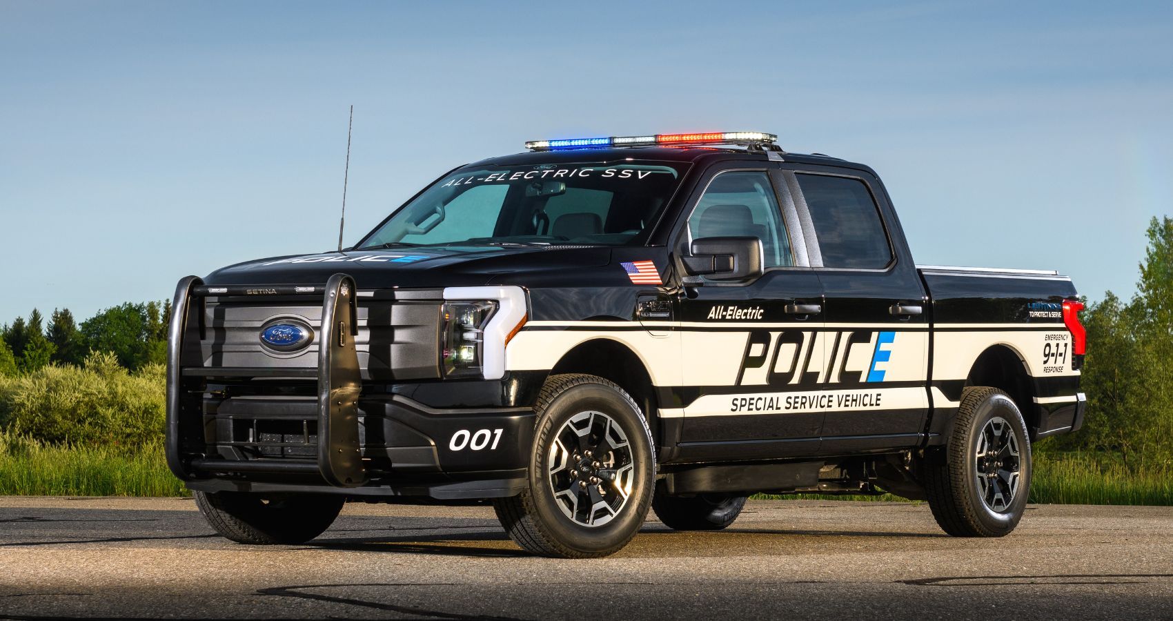 2023 Ford F-150 Lightning Pro SSV Police Car Front View
