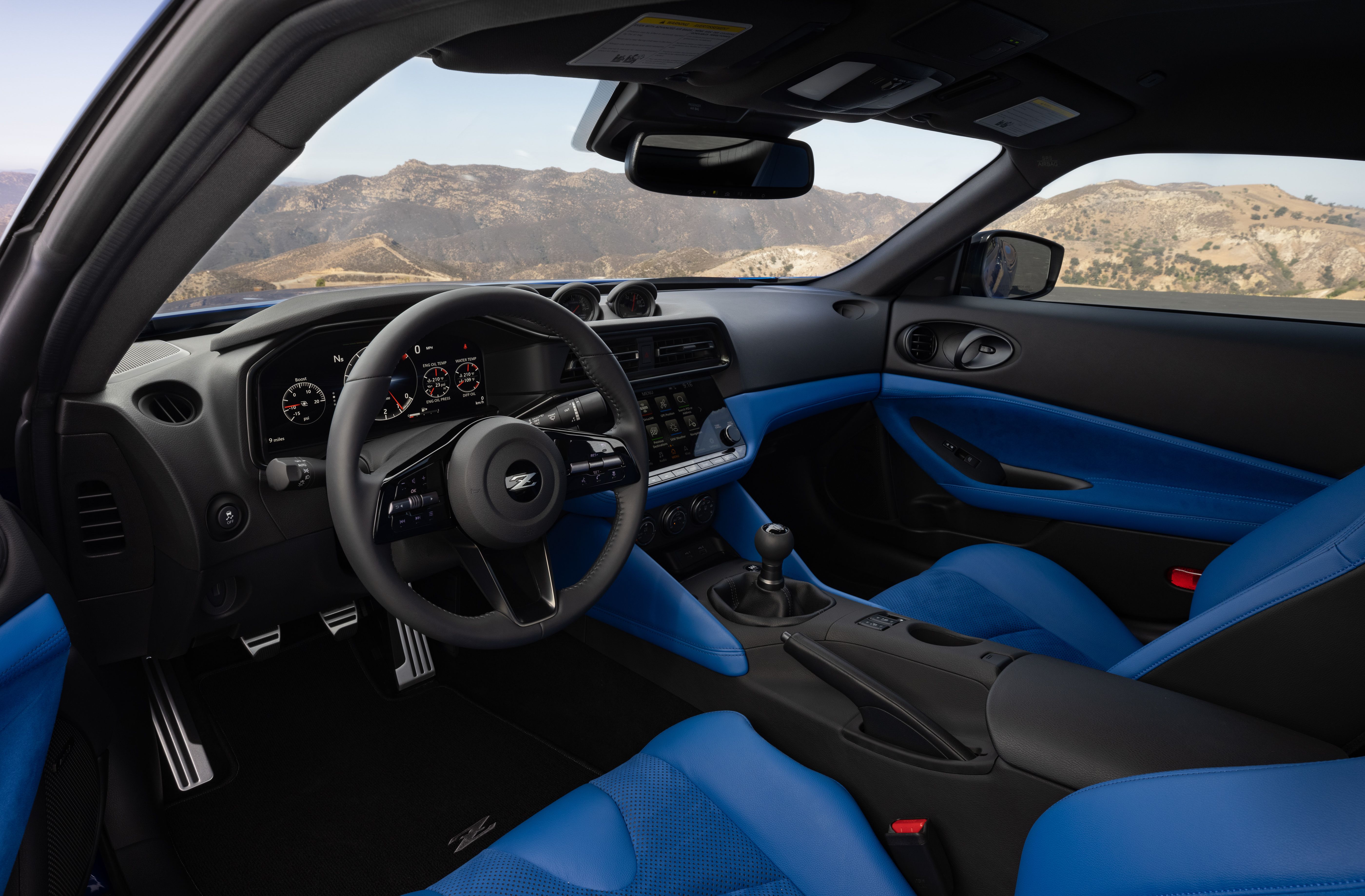 The 2023 Nissan Z from the inside. 