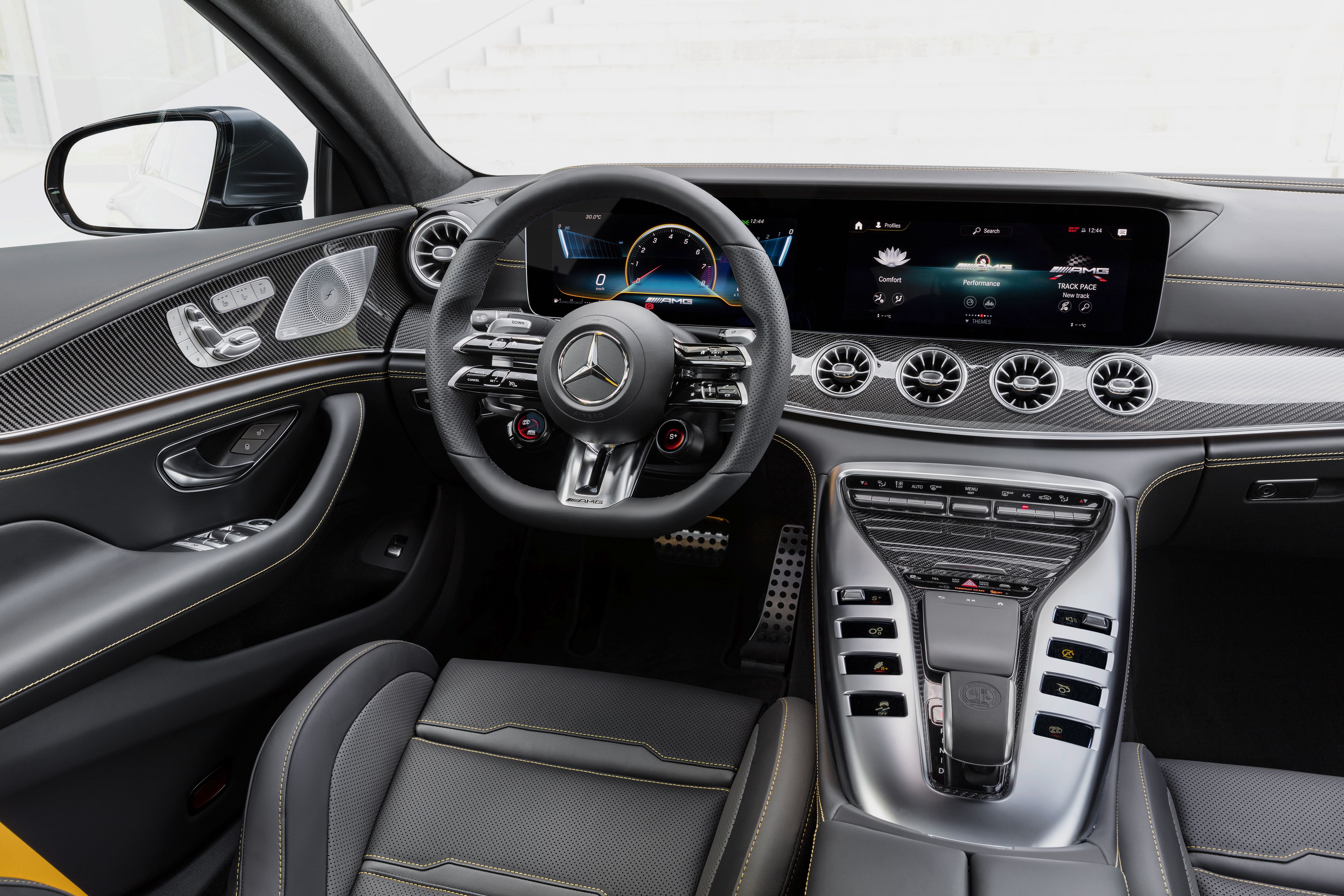 The cabin of the Mercedes-AMG GT63 S.