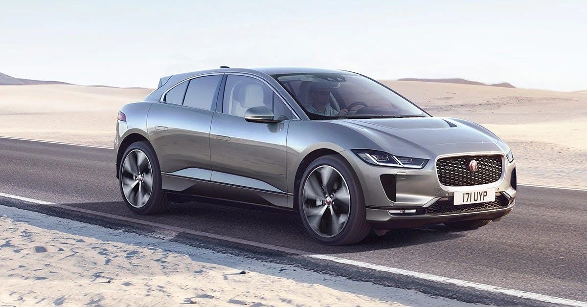The Jaguar I-Pace on the road. 
