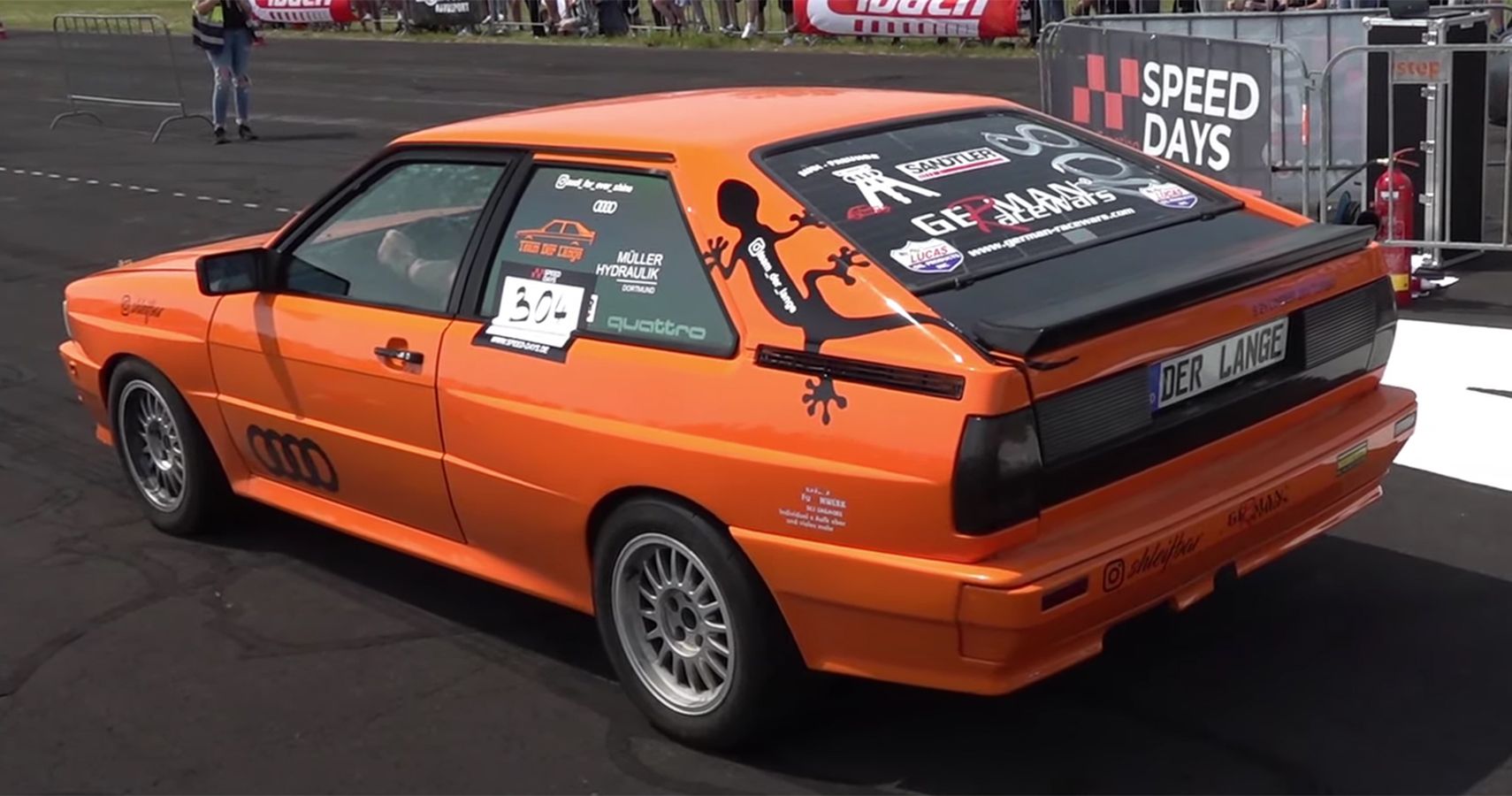 Watch This 700-HP Audi Quattro Challenge Its German Siblings To A Drag Race