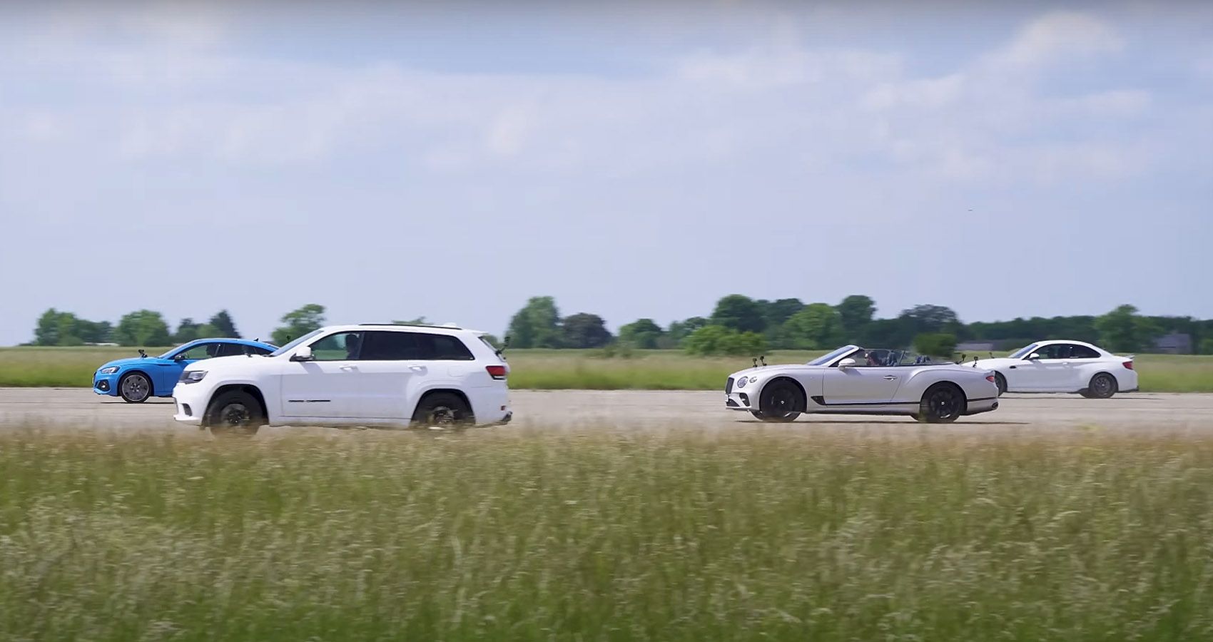 Bentley GT Pitted Against BMW M2, Jeep Trackhawk, And Audi RS5 In A Drag Race  