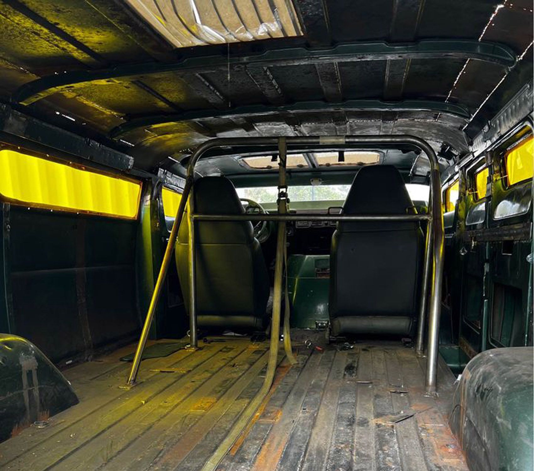 Insides Of The Chopped Top 1976 Dodge D-150 Van 