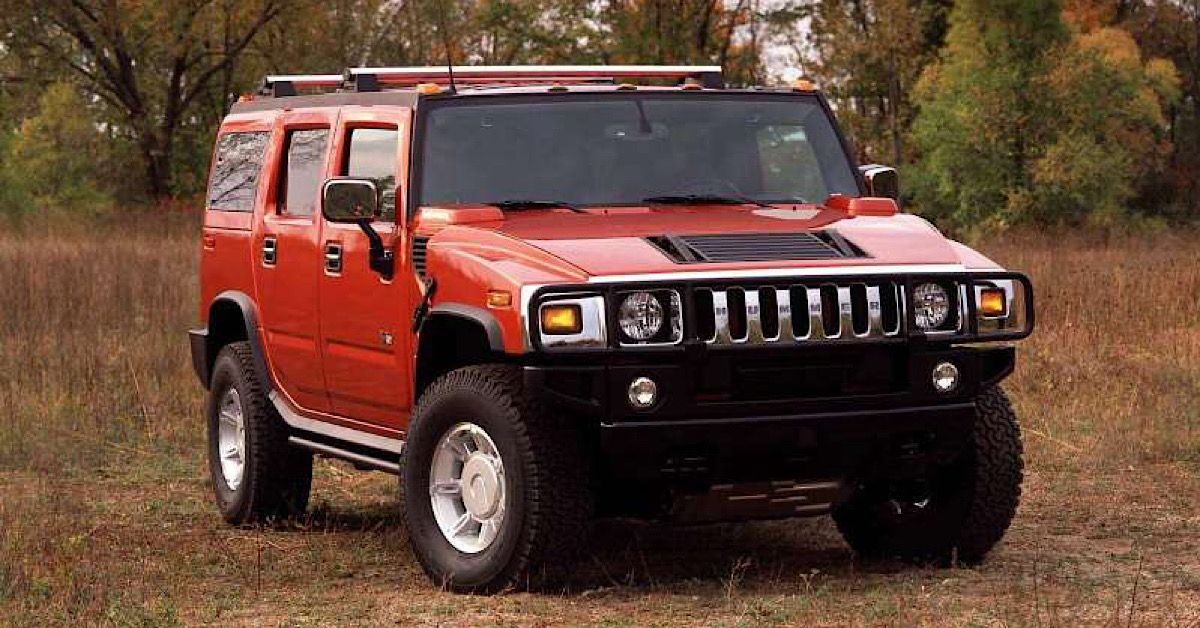 Hummer h2, red