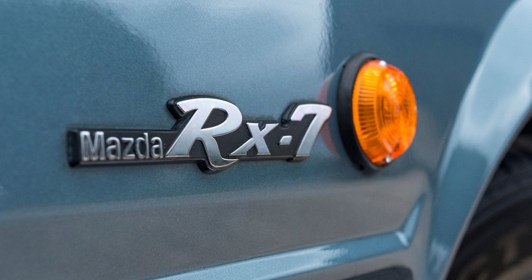 Mazda RX-7 FB classic badging close-up view