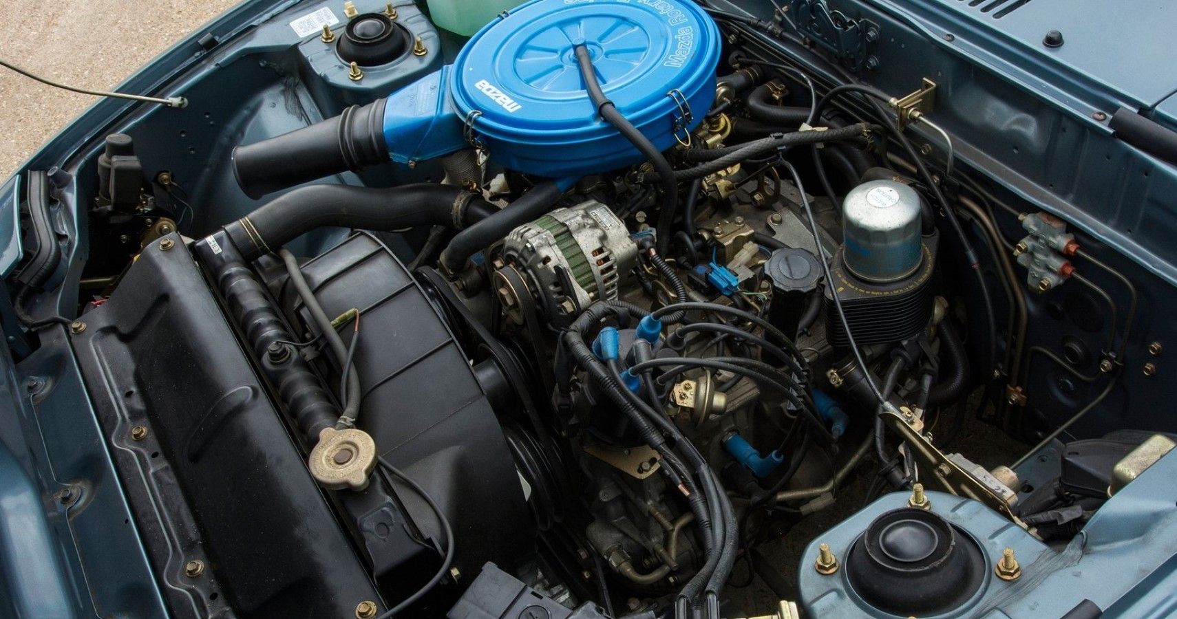 Mazda RX-7 FB engine close-up view