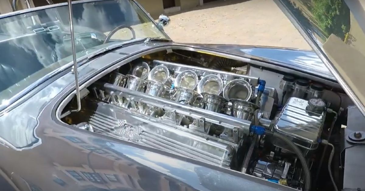 Muscle Cars with Eric YouTube Channel Aluminum 1965 AC Cobra Engine from Side view