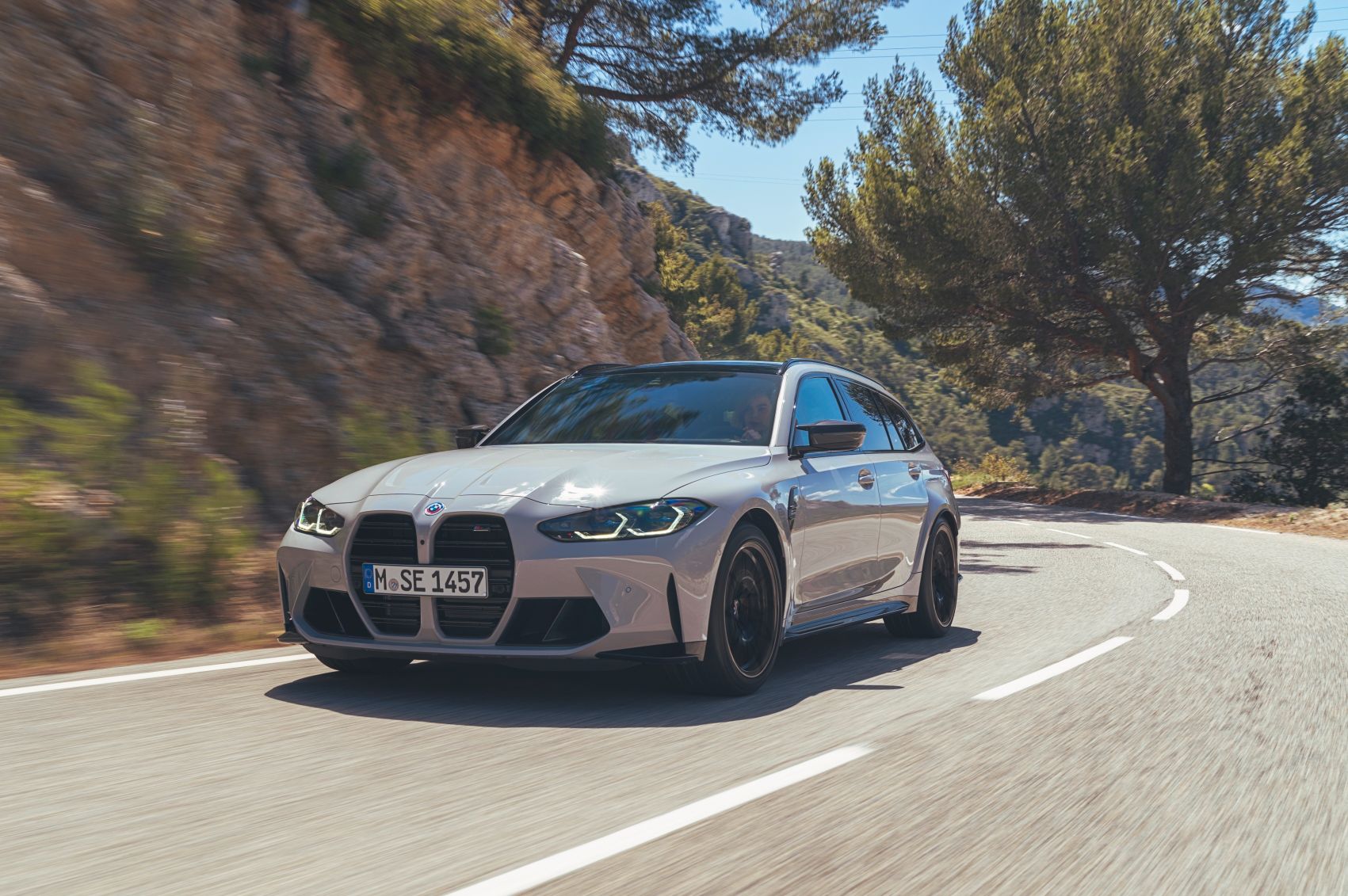 BMW M3 Touring Front Quarter View On Road