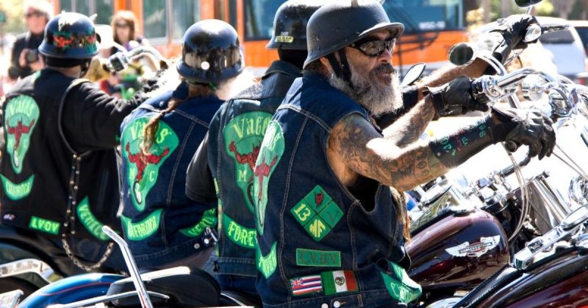 Vagos Motorcycle Club members flaunting their cool denin