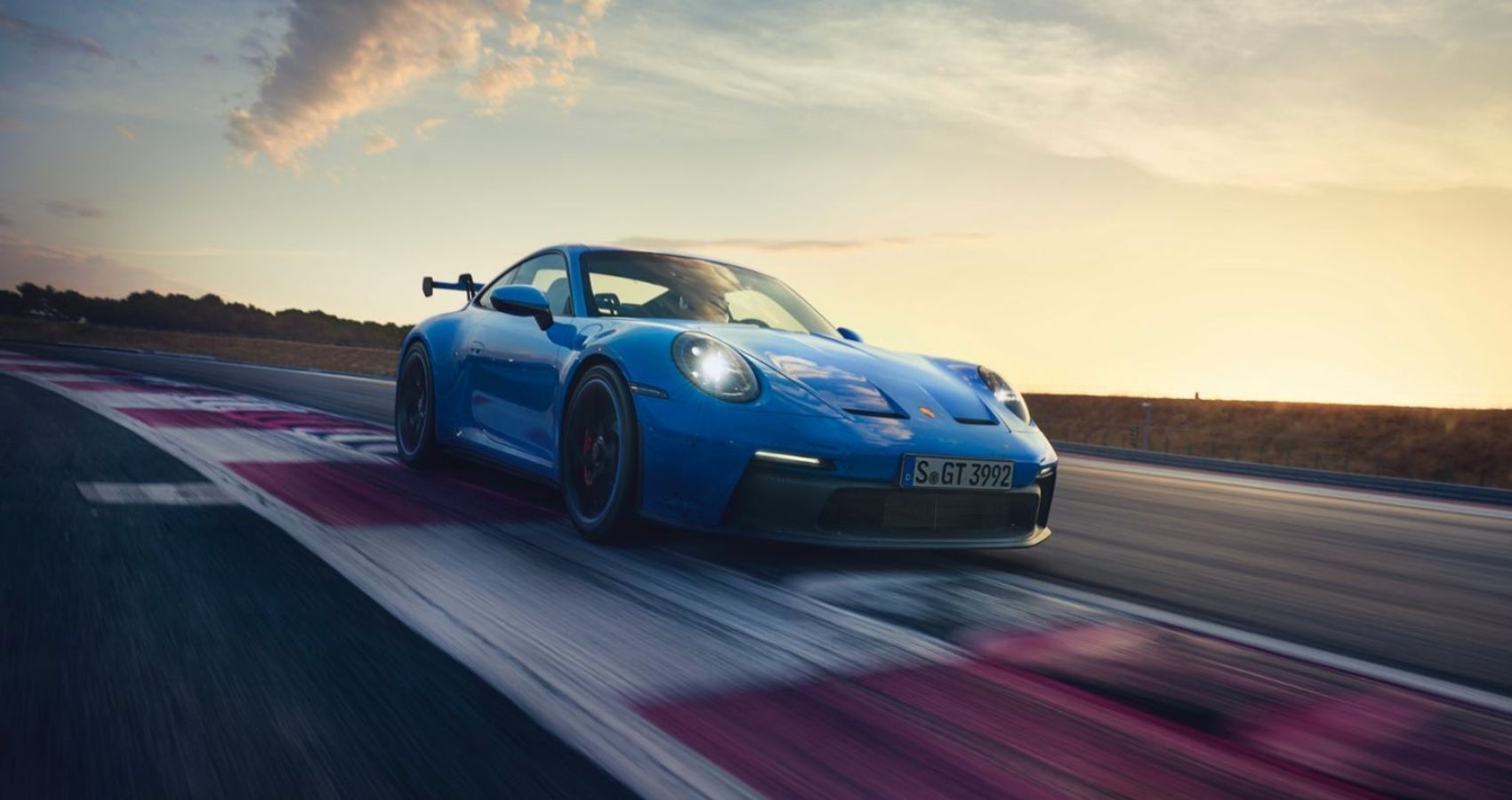 Porsche 911 Front View In Blue