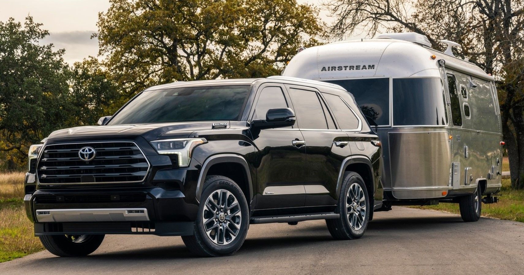 2023 Toyota Sequoia towing a trailer
