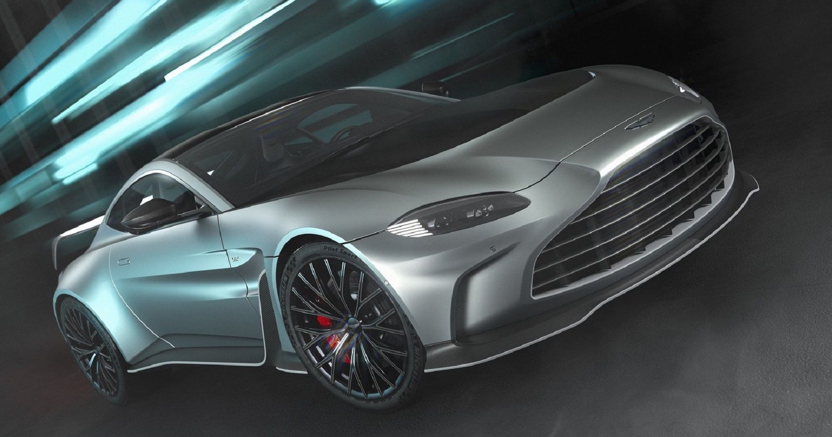 New Aston Martin Vantage V12 front third quarter cinematic view
