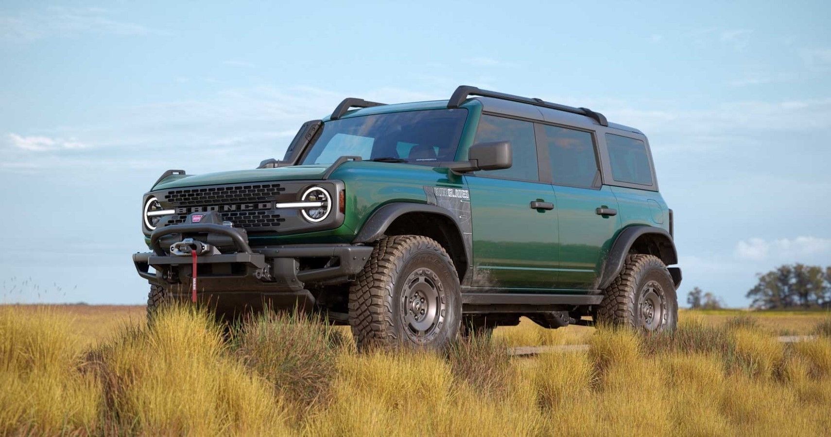 2022 Ford Bronco, green, front quarter view outside