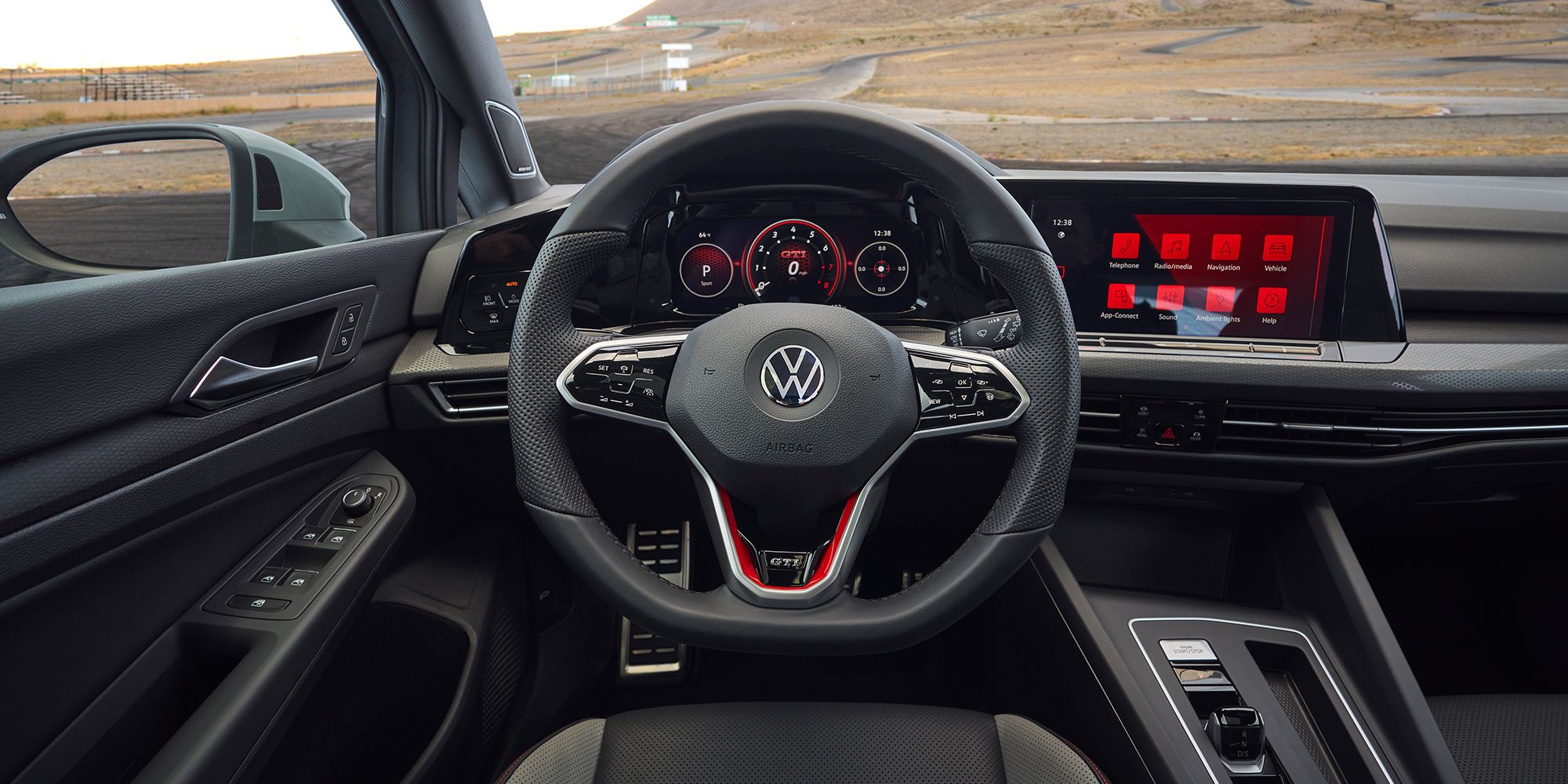 Interior del asiento del conductor del Volkswagen Golf GTI