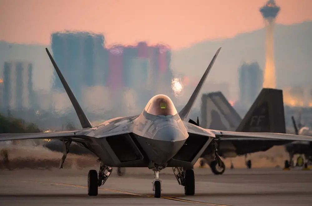 F-22 Raptor Taxiing For Takeoff