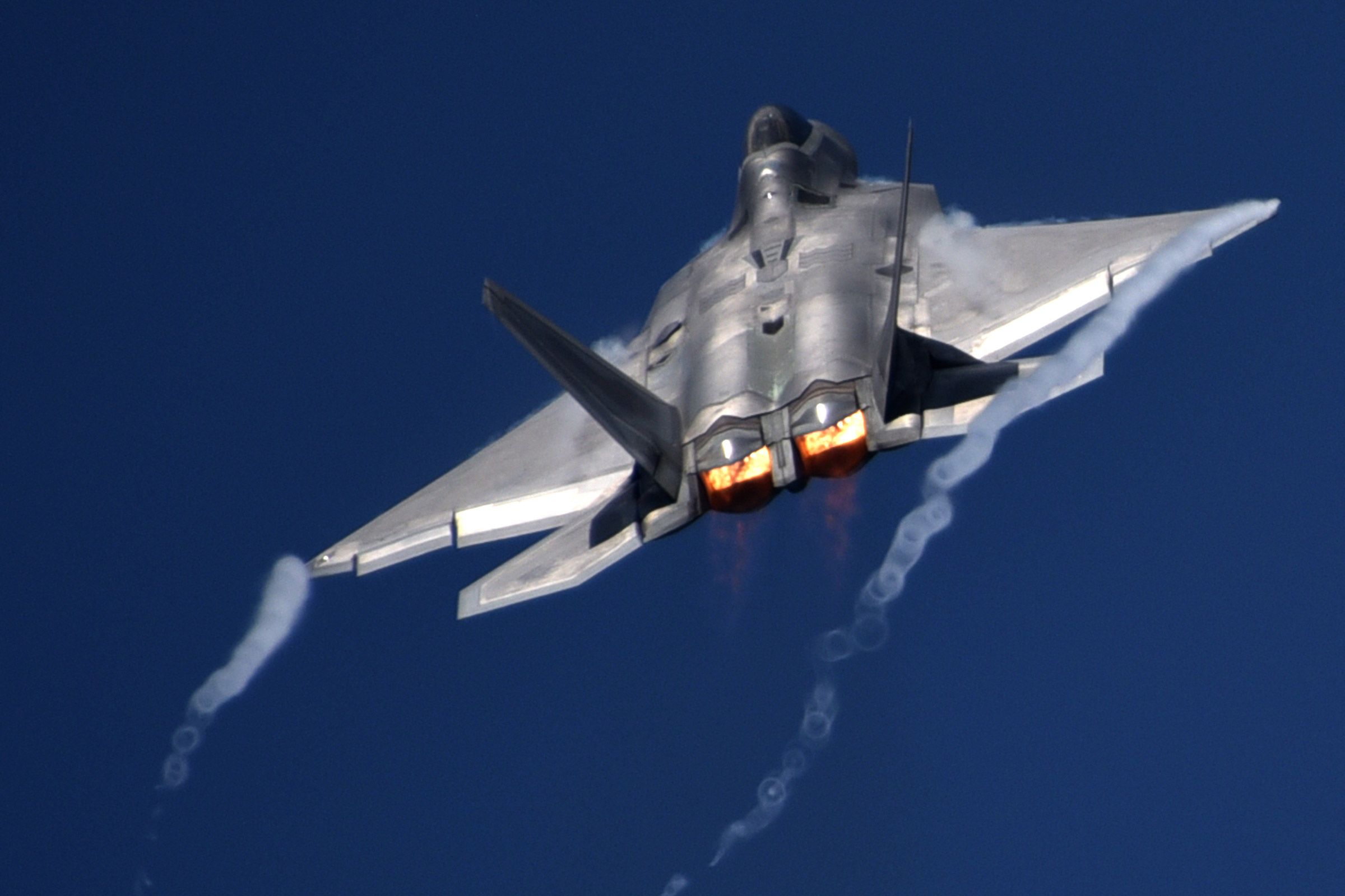 F-22 Raptor During Take Off With Afterburner