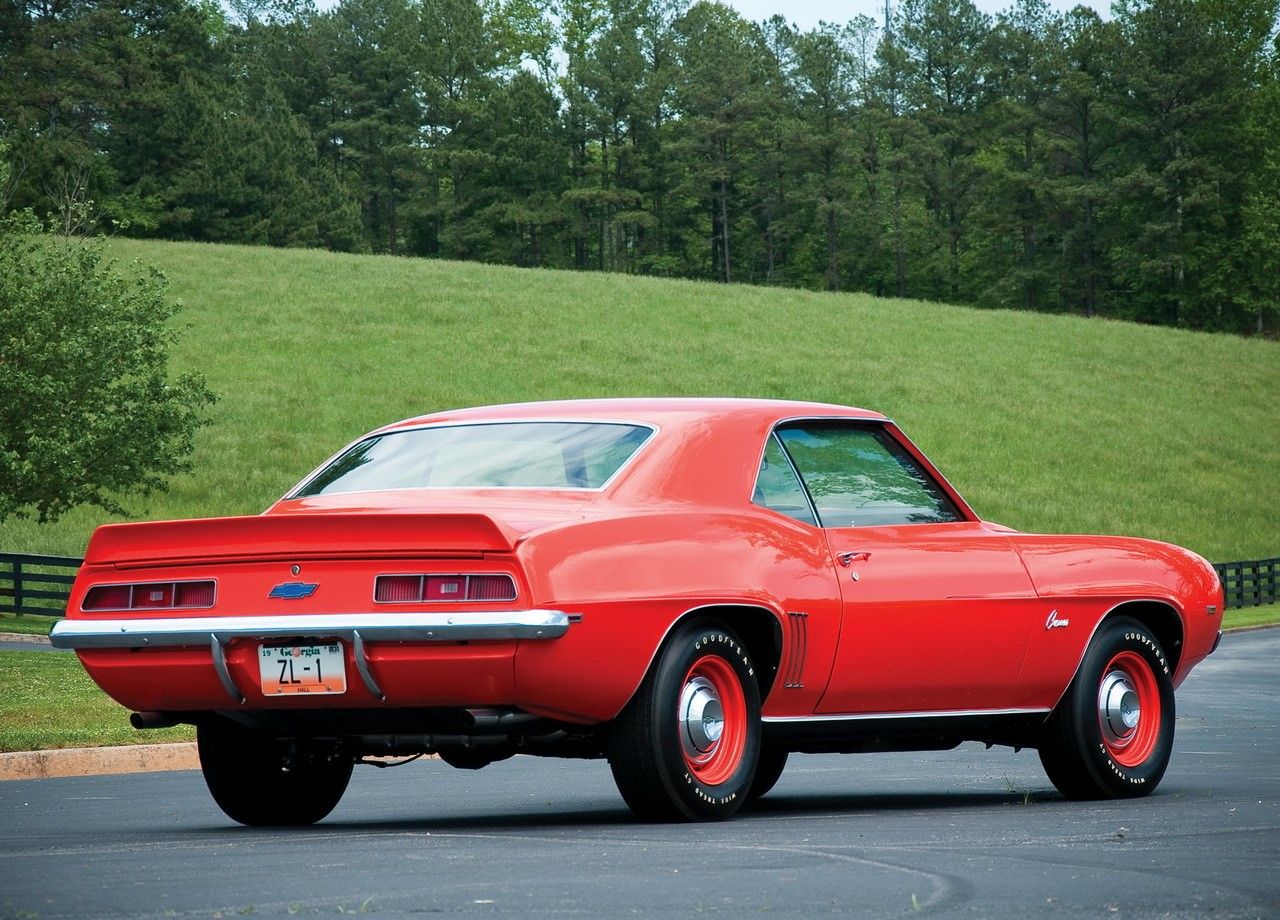 The rear end of the 1969 Chevy Camaro ZL1. 