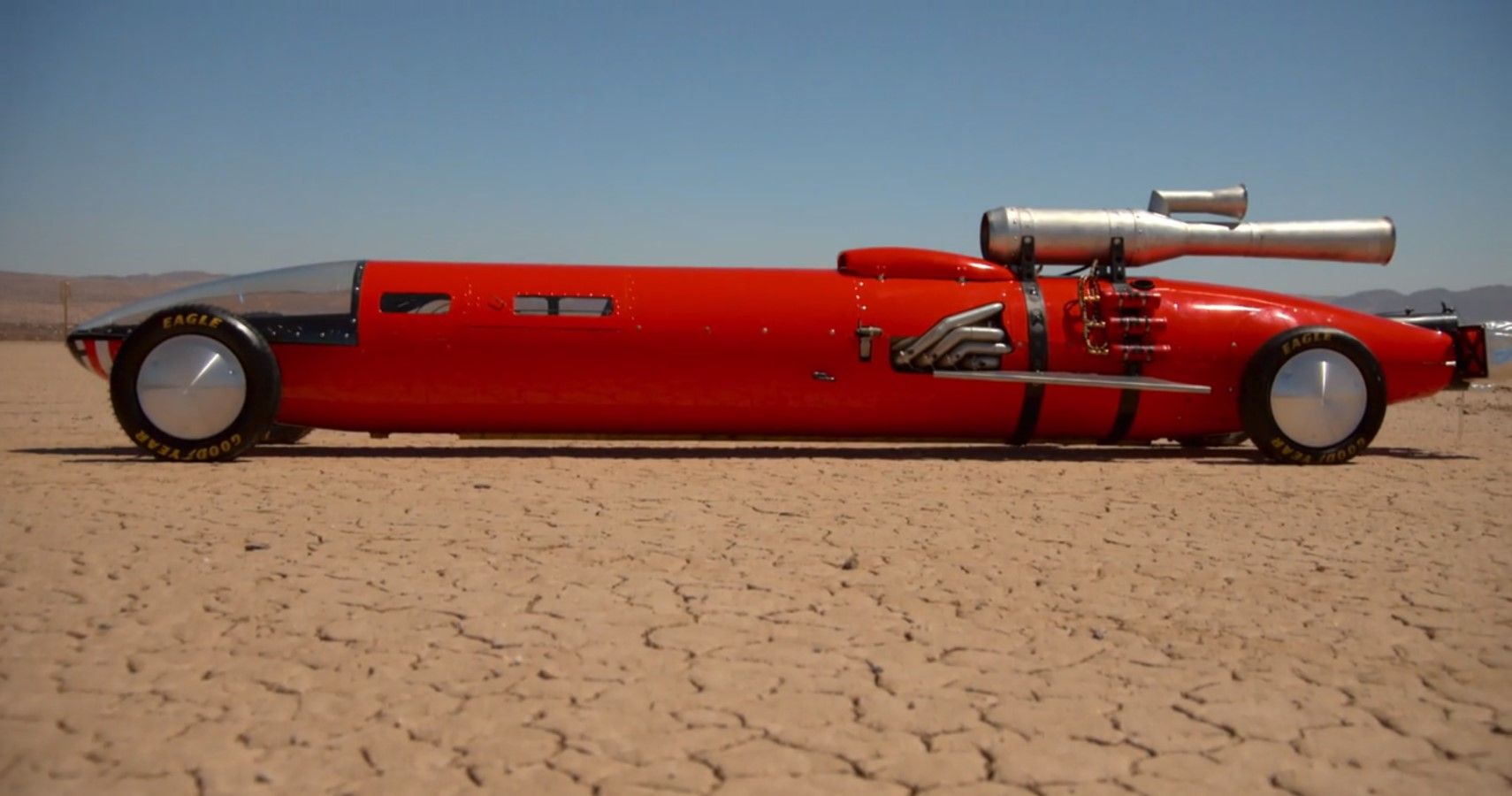 Gotham Garage Straps Massive Flame Throwing Rocket On A LandSpeed