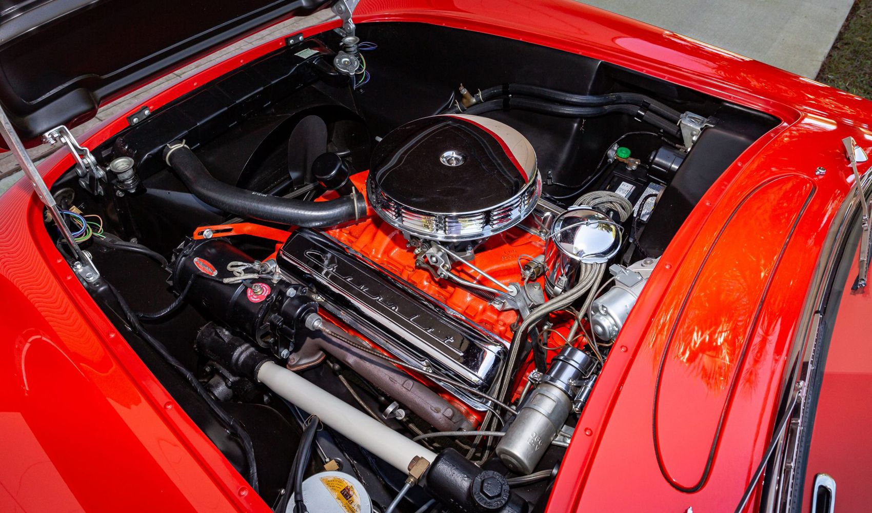 V8-Powered 1955 Chevrolet Corvette C1s Engine Bay 