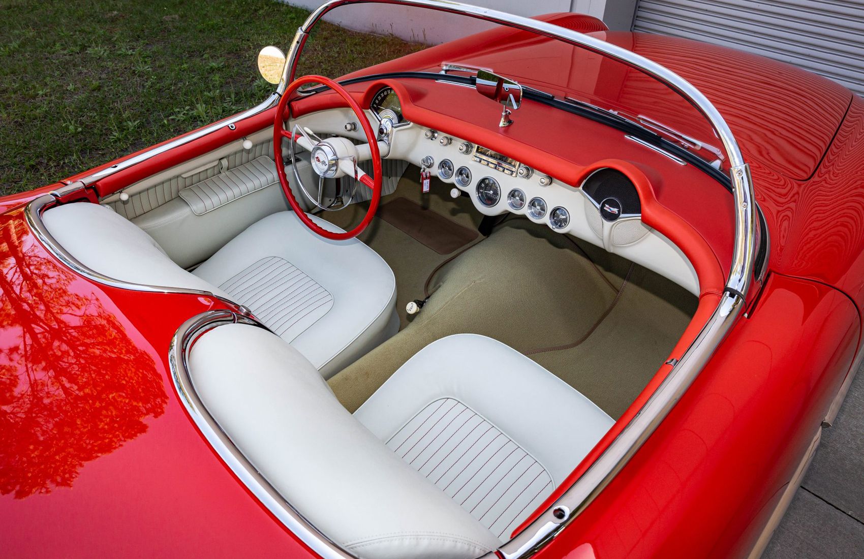 1955 Chevrolet Corvette Interior With Light Beige Interior