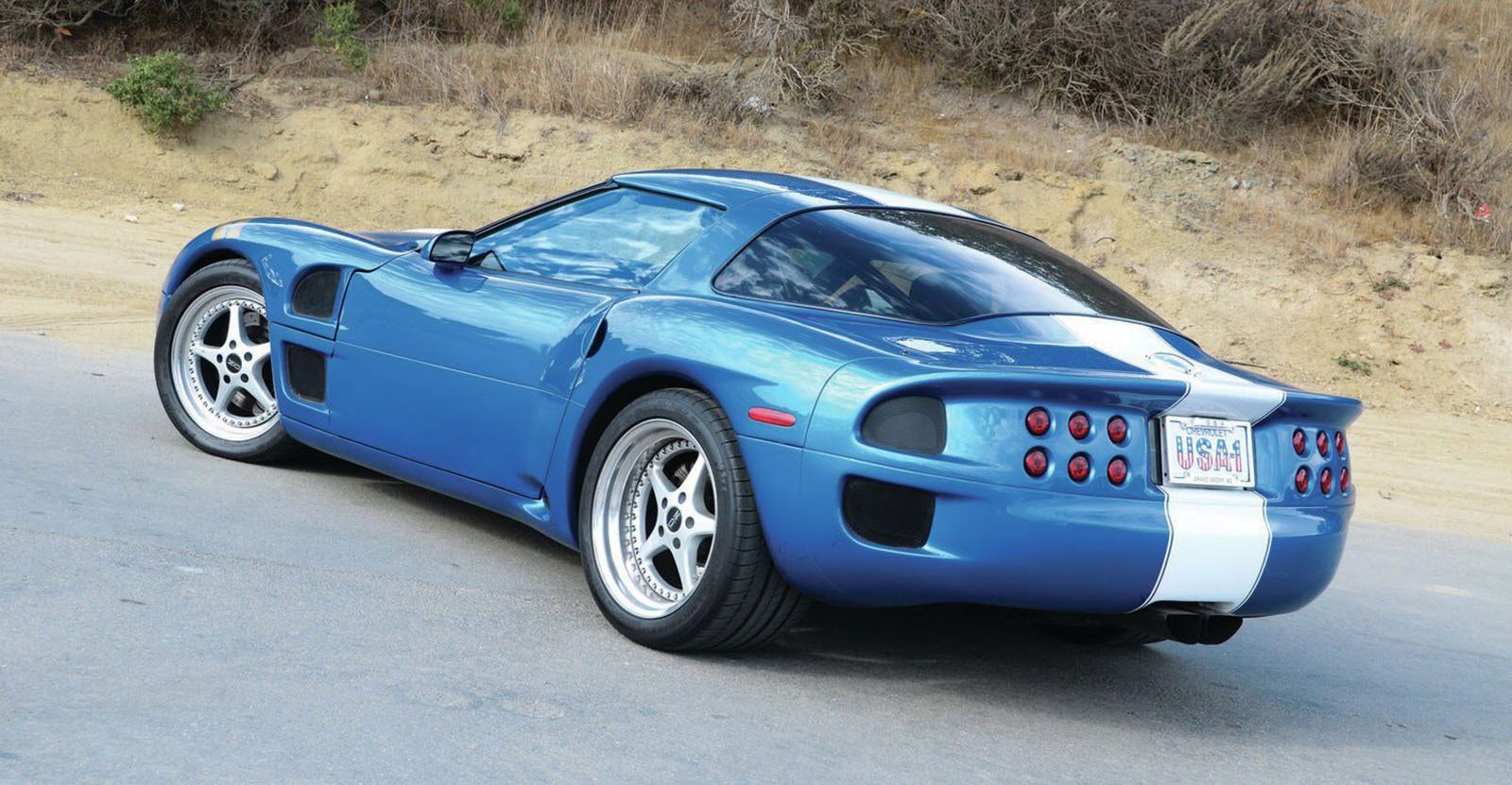 1995-Guldstrand-GS90-Corvette-(Blue)---Rear